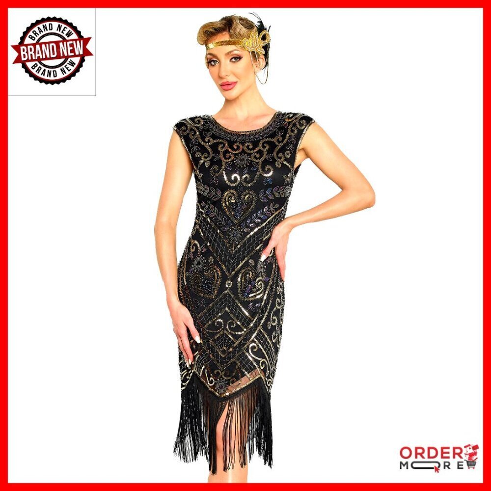 1920s Flapper Dress Sequin Fringe Gatsby Costume Party Wear